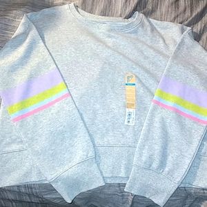 Striped grey girls sweatshirt